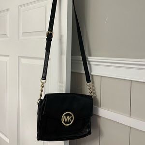 Michael Kors Black Leather Crossbody Purse